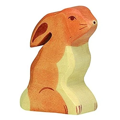 Abbildung von HOLZTIGER Tierfigur Hase aus Holz sitzend