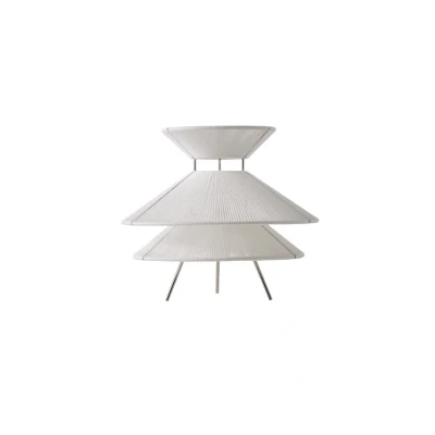 Abbildung von FRANDSEN Tischlampe Kiku, weiß, Höhe 30 cm, Metall/Leinen