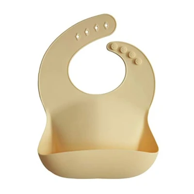 Abbildung von mushie silikon bib für Kinder Lätzchen mit Auffangschale BPA frei wasserdicht Abwaschbar verstellae Passform Sichere &amp; Hochwertige Kleinkinder Baby Sunshine