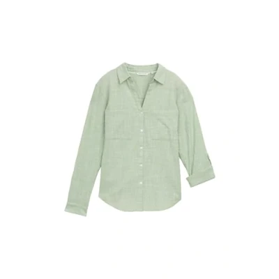 Abbildung von TOM Tailor SLUB Structure Hemdbluse, Damen, Größe: 40, True green