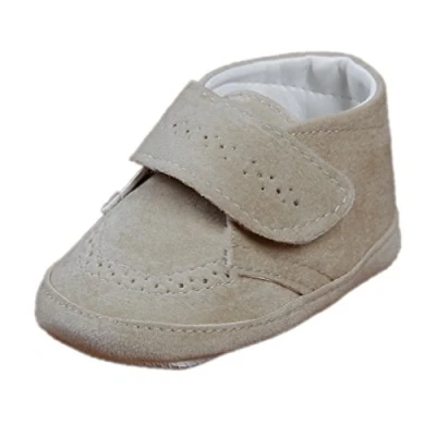 Abbildung von Festliche Babyschuhe Taufschuhe für Jungen hellbraun Klettverschluss Modell 4914 (18 (6 9 M.))