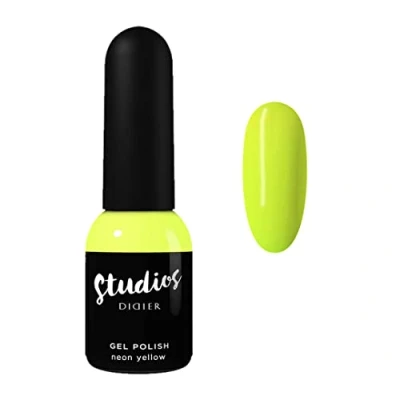 Abbildung von DidierLab Premium UV Nagellack Neon Yellow Gel Farbgel für Gelnägel Auftrag von 1 oder 2 Schichten Nägel Stark Pigmentiert Leicht Aufzutragender Polish