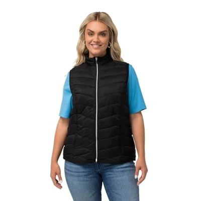Abbildung von Ulla Popken Damen Grs Hyprar Steppweste Weste, Schwarz, 46 48 EU