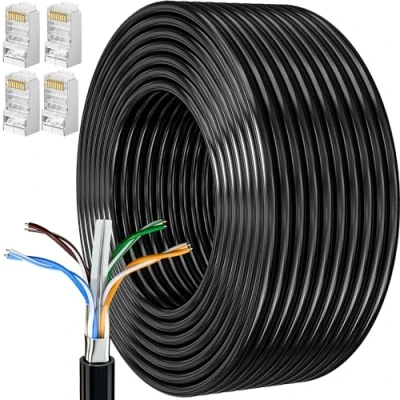 Abbildung von Lan Kabel 20 Meter Cat 6, Verlegekabel 20m Netzwerkkabel Weiß Installationskabel 23AWG Patchkabel Ethernet FTP Geschirmt Rj45 Wlan Gigabit Internet Hohe Geschwindigkeit
