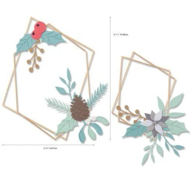 Abbildung von Sizzix 664583 Schneiderset Thinlits, geometrischer Winterrahmen, 18er Pack, von Olivia Rose
