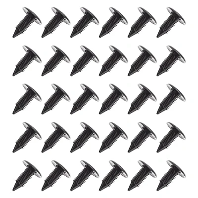 Abbildung von EMSea 30 x Auto Befestigung Clips Tannenbaum Stoßstangen Halteklammern 6mm Loch 18mm Kopf Ersatz schwarz