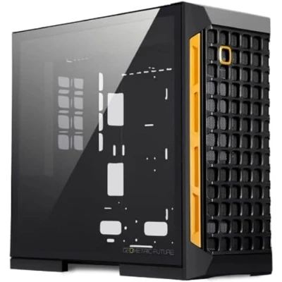 Abbildung von Geometric Future M6 Raphael Mid Tower, PC Gehäuse, vertikales Luftkanaldesign, Unterstützung für 12&quot; x 11&quot; E ATX, 360 Radiator, vertikale GPU Halterung, Schwarz, GEO RA