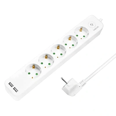 Abbildung von LogiLink LPS249U, 1,5 m, 5 AC Ausgänge, Indoor, IP20, Weiß, 250 V