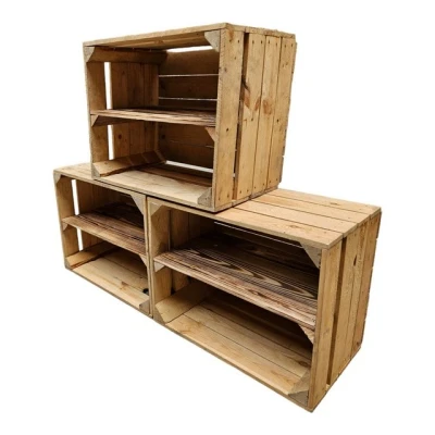Abbildung von Teramico Holzkiste Holzkisten Vintage 3er Set 50 x 40 30cm Ablage Lang, Obstkiste