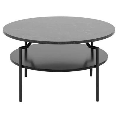 Abbildung von ACTONA GROUP Couchtisch &quot;Goldington Beistelltisch, Kaffetisch&quot;, Sofatisch, rund, dekorativem Rahmen, 1 Ablage, T: 80 cm