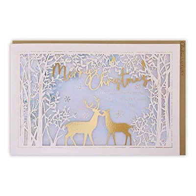 Abbildung von Clintons: Weihnachtskarte &quot;Deer In Trees&quot;, Lasercut