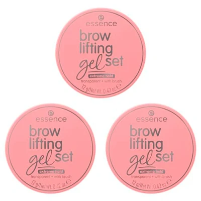Abbildung von essence brow lifting gel set, Augenbrauengel, Transparent, langanhaltend, definierend, fixierend, transluzent, vegan, ohne Mikroplastikpartikel, Nanopartikel frei, Parfüm, 3er Pack (3x12g)