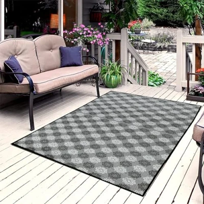 Abbildung von ARSUK Outdoor Teppich Wetterfest, 180x120cm, Strand Picknickdecke, Wendbare Bodenmatte für Garten, Terrasse, Campingteppich, Wohnmobil Veranda, Deck, Balkon