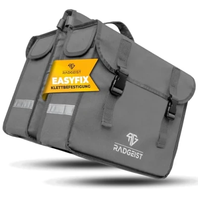 Abbildung von RADGEIST Doppeltasche für Gepäckträger I Fahrradtasche doppelt Gepäckträgertasche Fahrrad 30L
