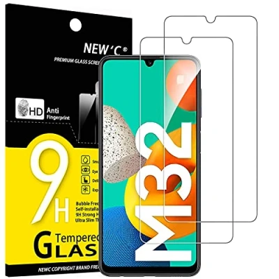 Abbildung von NEW&#039;C 2 Stück, Panzer Schutz Glas für Samsung Galaxy M32 5G, Frei von Kratzern, 9H Härte, HD Displayschutzfolie, 0.33mm Ultra klar, Ultrabeständig