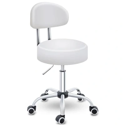 Abbildung von TRESKO Drehhocker Rollhocker mit Lehne, Arbeitshocker höhenverstellbar 47 60 cm, Bürostuhl Rollen Hocker Drehstuhl Kosmetikhocker