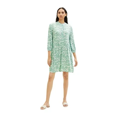 Abbildung von TOM Tailor MIT ALLOVERBLUMENPRINT Freizeitkleid, Damen, Größe: 40, Green small wavy design