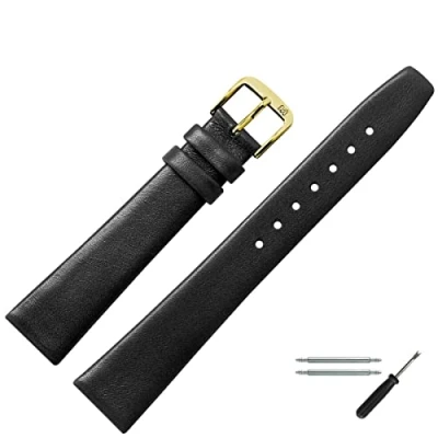 Abbildung von MARBURGER Uhrenarmband 14mm Leder, Rindsleder für Armbanduhren zum Wechseln Ersatz Austausch Band