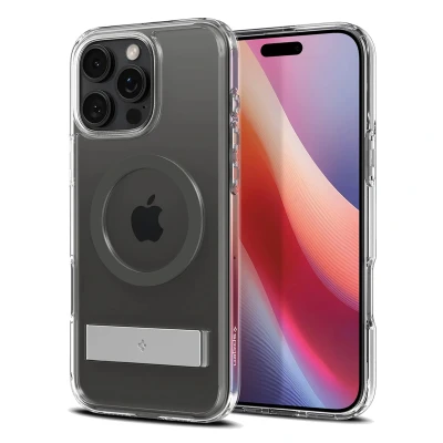 Abbildung von Spigen [All in One Ständer für iPhone 16 Pro Hülle Ultra Hybrid S MagFit MagSafe [Verbesserte Magnestärke] Stoßfest Kratzfest Handyhülle Case Graphite