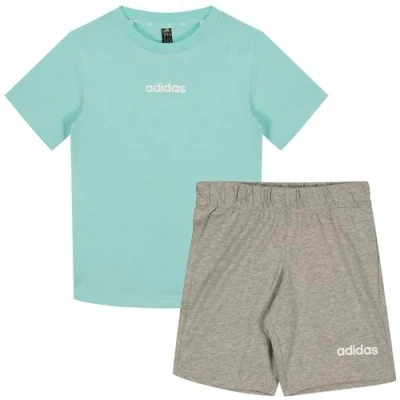 Abbildung von adidas Performance Essentials Unisex SET Trainingsanzug für Kinder, Größe: 104, Aqua/white