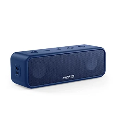 Abbildung von Soundcore 3 Bluetooth Lautsprecher, Stereo Sound, Audiotreiber mit Titan Membran, PartyCast, BassUp, 24 Stunden Akku, IPX7 Wasserschutz, individueller EQ (in Blau) (Generalüberholt)
