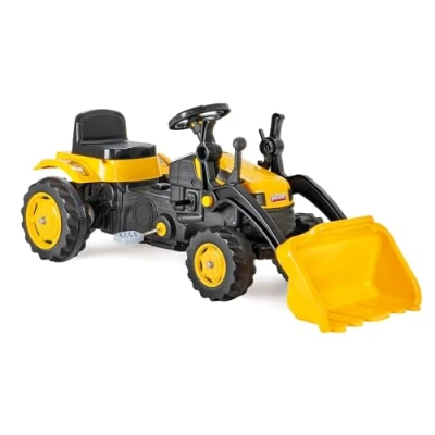 Abbildung von Lemodo Trettraktor Kindertraktor mit Schaufel und Hupe, Trettrecker in gelb