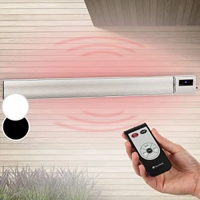 Abbildung von blumfeldt Heizstrahler, Elektrische Heizung für Terrasse &amp; Garten, Infrarotstrahler mit Fernbedienung, Timer, LED Anzeige, IP44 Infrarot CO2 Freie, Energieeffiziente Heizung, 3000W
