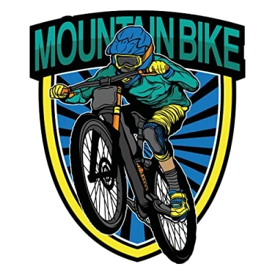 Abbildung von Finest Folia Mountainbike Aufkleber für Auto Fahrrad Bike Helm Wasserflasche Gitarre Laptop Koffer Outdoor MTB Vinyl Sticker wasserfest selbstklebend Zubehör R201 (04 Mountainbike)