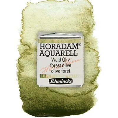 Abbildung von Schmincke HORADAM® AQUARELL, Super Granulation, 14 941 044 Wald Oliv, 1/2 Näpfchen, sehr stark granulierende Farbtöne, feinste, supergranulierende Aquarellfarben