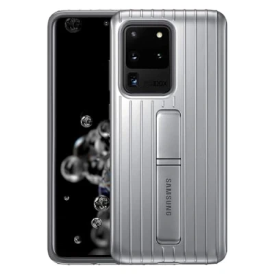 Abbildung von Samsung Schutzhülle für Galaxy S20 Ultra, offizielles Design, silberfarben
