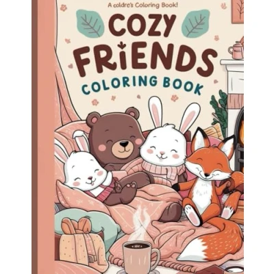 Abbildung von Cozy Friends Coloring Book: for Adults and Teens Featuring Cute Animal Characters with Simple Designs Relaxation