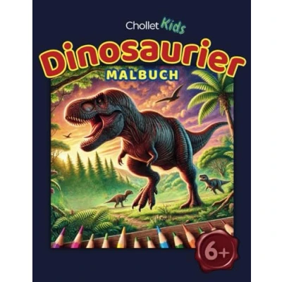 Abbildung von Dinosaurier Malbuch für Kinder: 40 detailreiche Urzeit Motive im Großformat zum Ausmalen