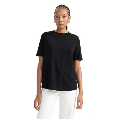 Abbildung von DeFacto Women&#039;s B0642AX T Shirt, T.Black, Large