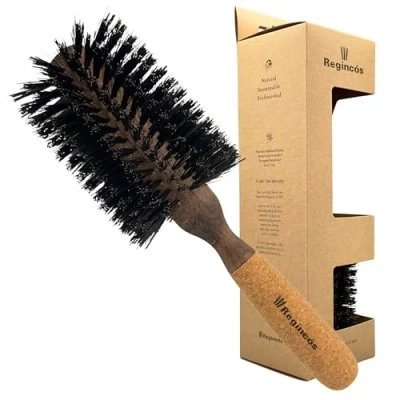 Abbildung von Regincós Haar Rundbürste 20529 Mischborste, Holzkörper mit Korkgriff, 16 reihig, 29/ 80 mm beige