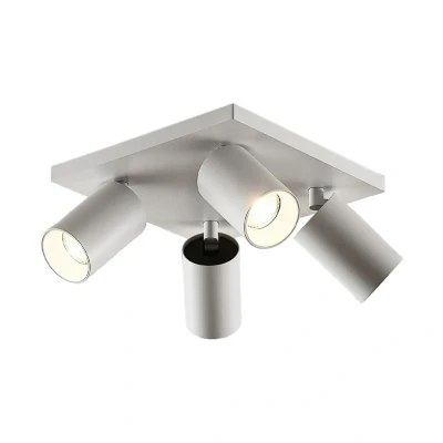 Abbildung von Arcchio Strahler Brinja, weiß, eckig, Ø 6 cm, 4 flg., GU10
