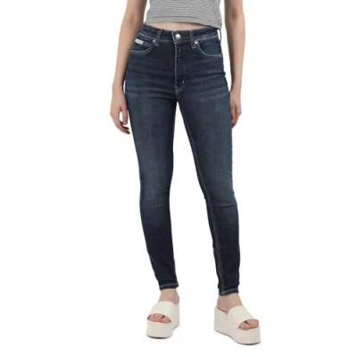 Abbildung von Calvin Klein Jeans HIGH Super Skinny Ankle Fit, Damen, Größe: 27, Denim dark