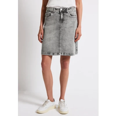 Abbildung von Street One MIT Schmucksteinen Jeansrock, Damen, Größe: 32, Grau