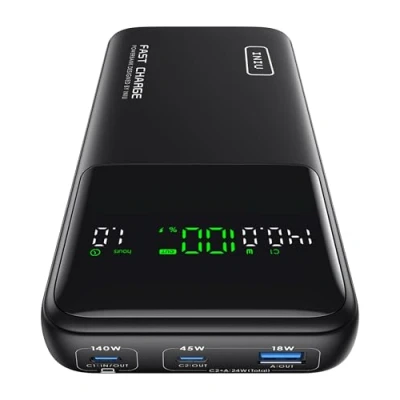 Abbildung von INIU Power Bank, 27000mAh 140W Bank Klein Aber Stark USB C Input &amp; Output for Phone Laptop, Externer Handyakkus für MacBook Pro Steam Deck iPhone 16 15 14 13 12 Samsung S23 iPad etc