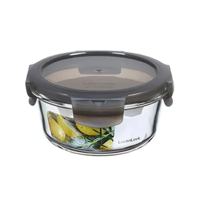 Abbildung von iSi Vorratsdose Lock &amp; Glas 380 ml rund, Borosilikat Glas, Deckel aus BPA freiem Kunststoff