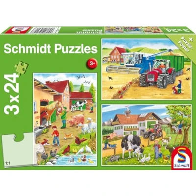 Abbildung von Schmidt Spiele Puzzle Auf dem Bauernhof, 72 Puzzleteile, 3x24 Teile