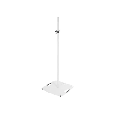 Abbildung von OMNITRONIC BPS 3 Boxenhochständer weiß Boxen /Lichtstativ XL mit Bodenplatte, von 136 240 cm verstellbar und bis 18 kg belastbar