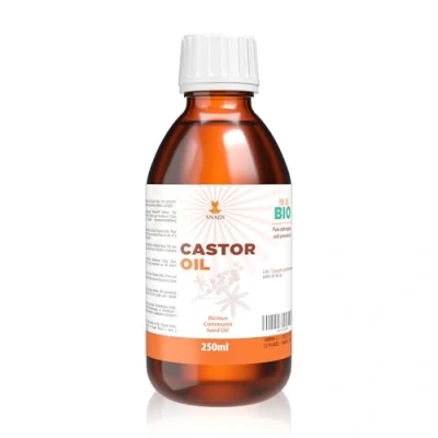 Abbildung von Snadi Reines Bio Rizinusöl 250 ml Kaltgepresst Antioxidativ, Anti Aging Feuchtigkeitsspendend für trockene Haut, Körper und Haare Fördert das Wachstum von Wimpern Bart