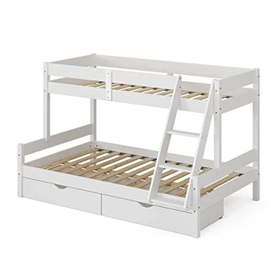 Abbildung von VitaliSpa Etagenbett Everest, Weiß, 120x200 / 80x200 cm mit Schubladen