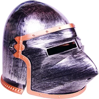 Abbildung von Ritterhelm royal silber aus Kunststoff f&uuml;r Kinder mit klappbaren Visier
