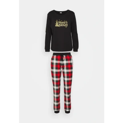 Abbildung von Lascana XMAS Pyjama, Damen, Größe: 32/34, Black/red