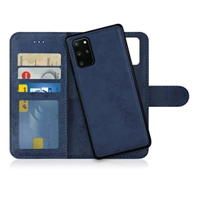Abbildung von MyGadget Flip Case für Samsung Galaxy S20 Plus [ abnehmbare Magnet Hülle ] Handyhülle aus Kunstleder Klapphülle mit Kartenfach Schutzhülle in Dunkelblau