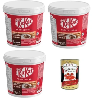 Abbildung von Crema Spalmabile con pezzetti di Wafer Streichcreme mit Waffelstücken, 3x 3 kg + Italian Gourmet Polpa 400g