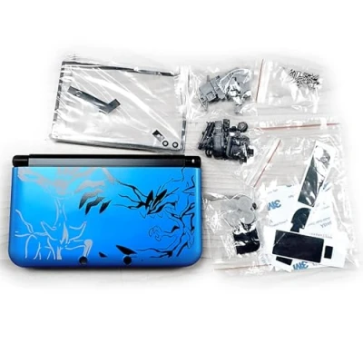 Abbildung von Custom for 3DSXL Extra Housing Case Complete Shells Set Limited PKM Blue Replacement, Old 3DS XL/LL 3DSLL Console, Cover Plates + Buttons/Screws/Stylus/Pads/Protector/Stickers