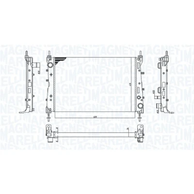 Abbildung von MAGNETI MARELLI 350213199100 Kühler, Motorkühlung 625mm 414mm 32mm Kühlrippen mechanisch gefügt