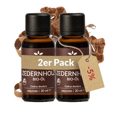 Abbildung von Heldengrün© Bio Zedernholzöl [100% NATURREIN] Zedernöl aus nachhaltigem Himalaya Zeder Echter Zedernholz Duft Ätherische Öle 2 x 30 ml
